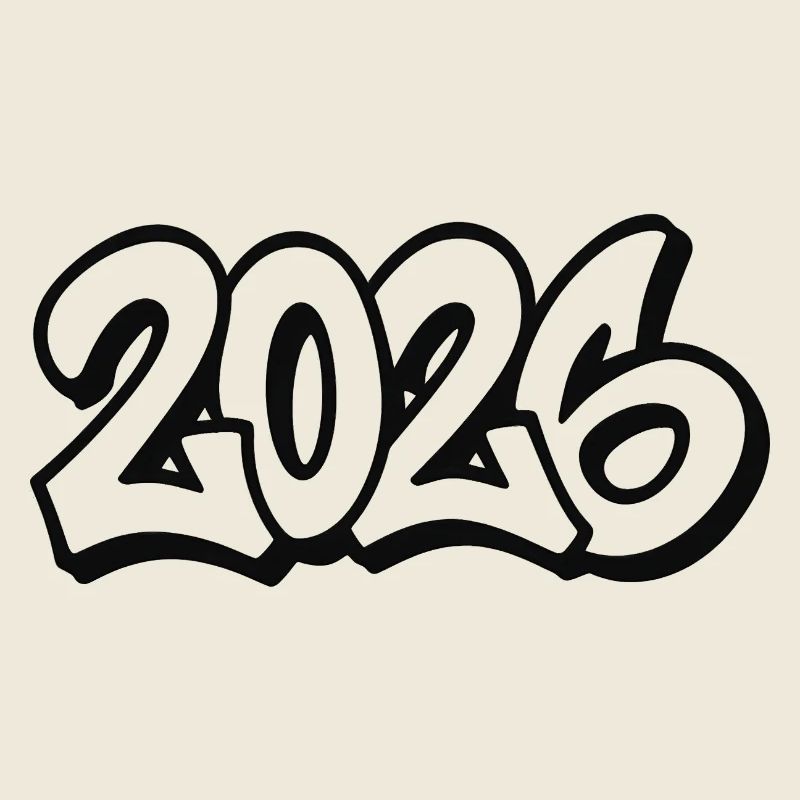 Année 2026 Conception de graffitis