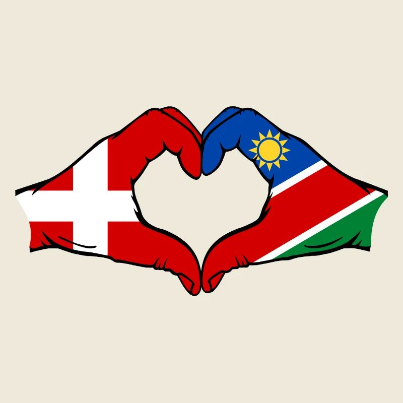 Dänemark Namibia Flagge Herz