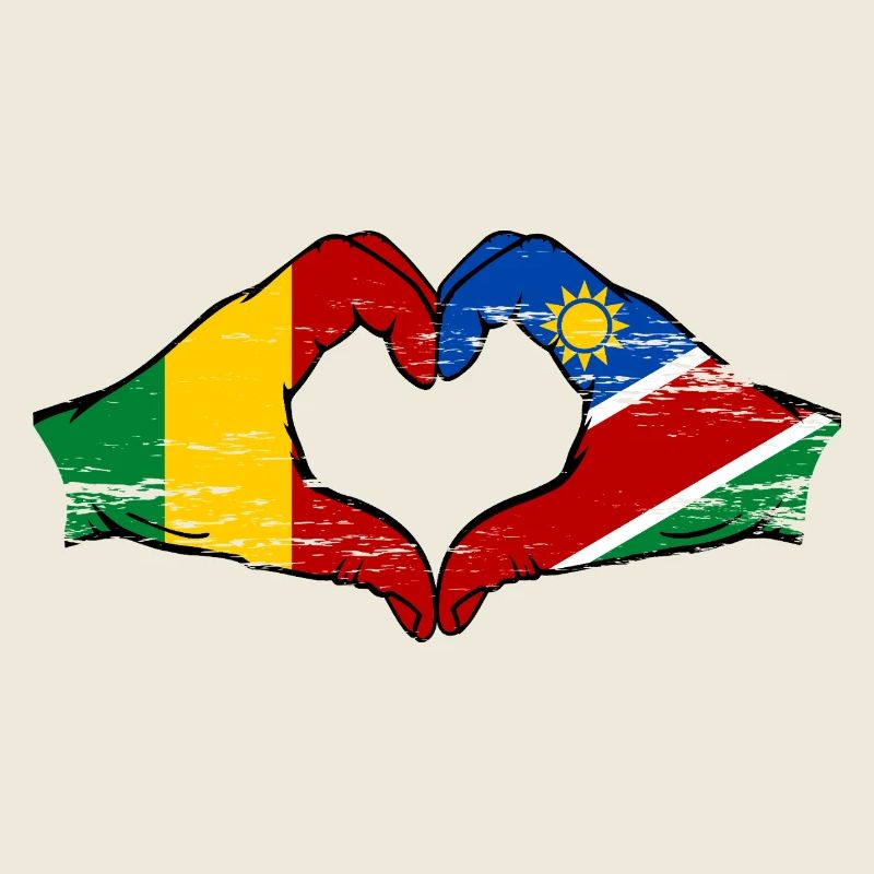 Mali Nairobi flag hands heart used