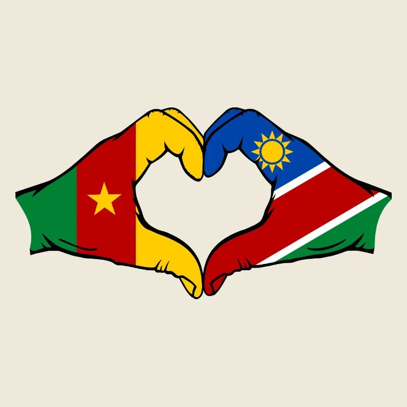 Kemerun Namibia Flagge Hände Herzform