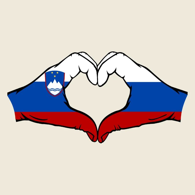 Slovénie Russie Drapeau Coeur