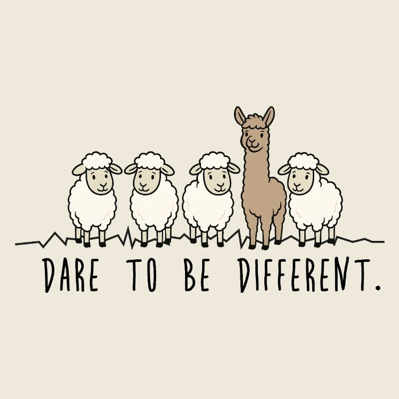 Dare to Be Different – Schafe Alpaka Illustration