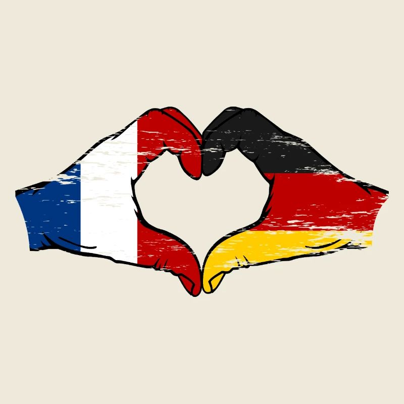 Frankreich Deutschland Flagge Herz