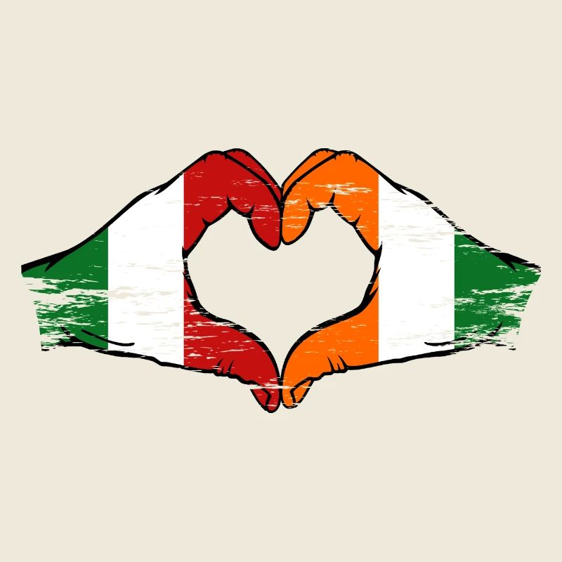 Italie Côte d’Ivoire Drapeau Cœur