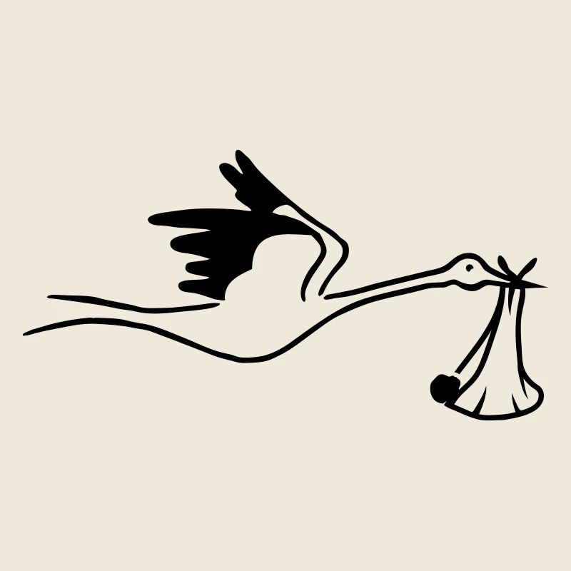 Cigogne avec bébé