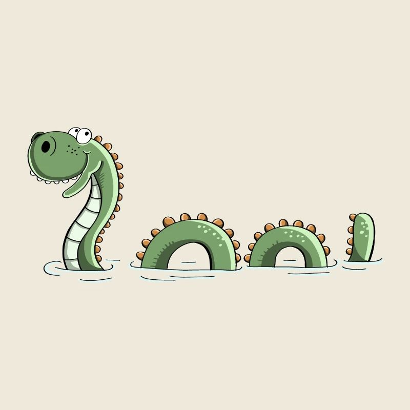 Monstre de mer drôle - Monster - Nessie - Comic