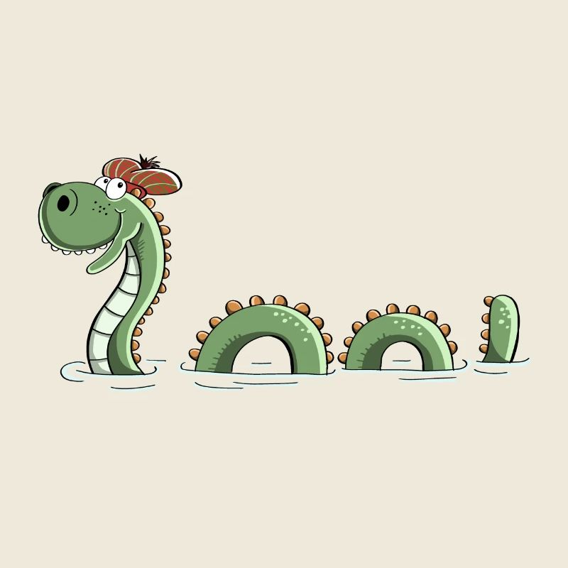 Nessie Sea Monster In Scotland - Comic - Fun