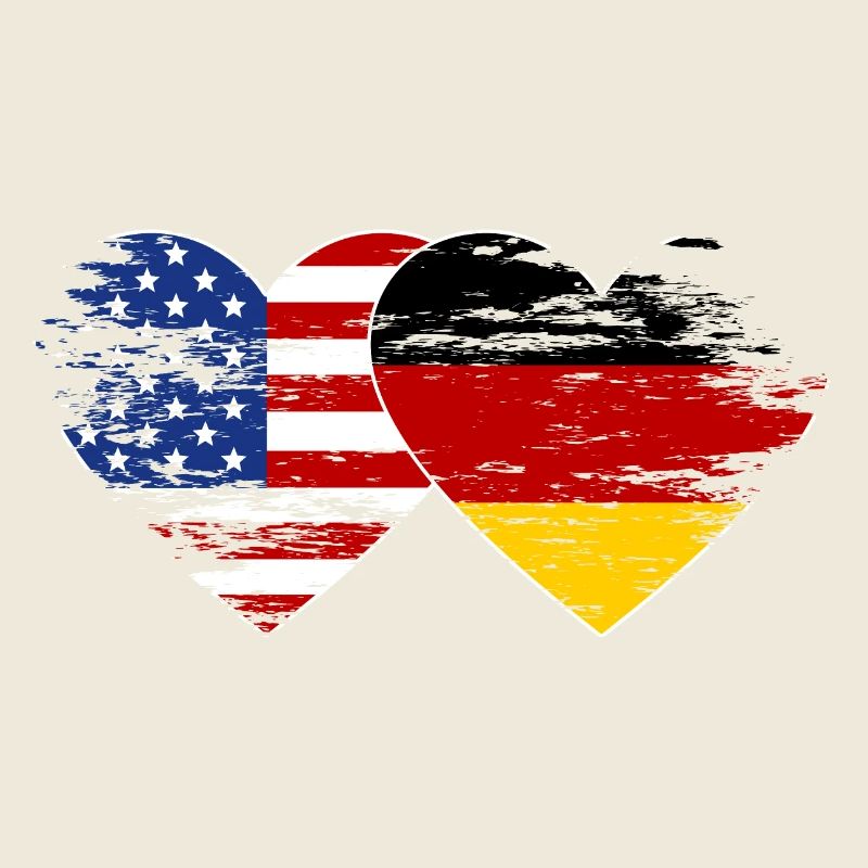 USA Germany Flag used heart