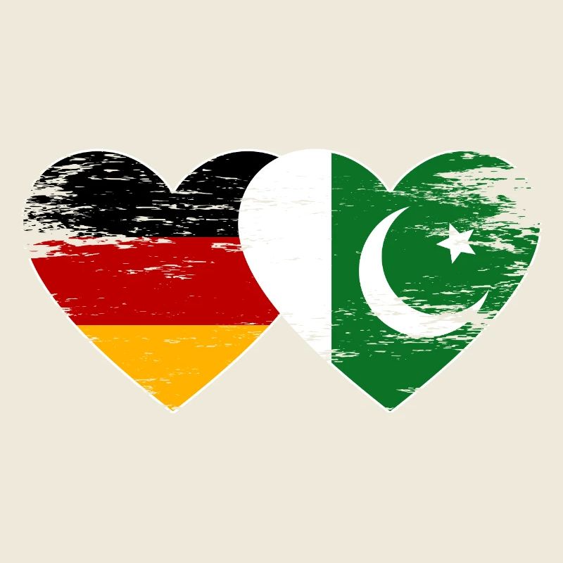 Allemagne Pakistan drapeau coeur utilisé