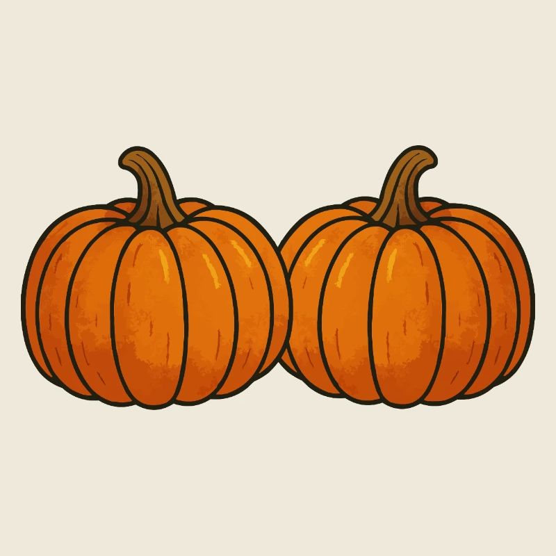 Two pumpkins in the autumn light