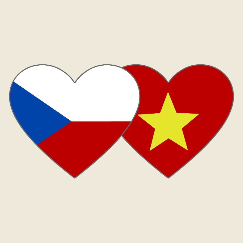 République tchèque Vietnam Drapeau Coeur