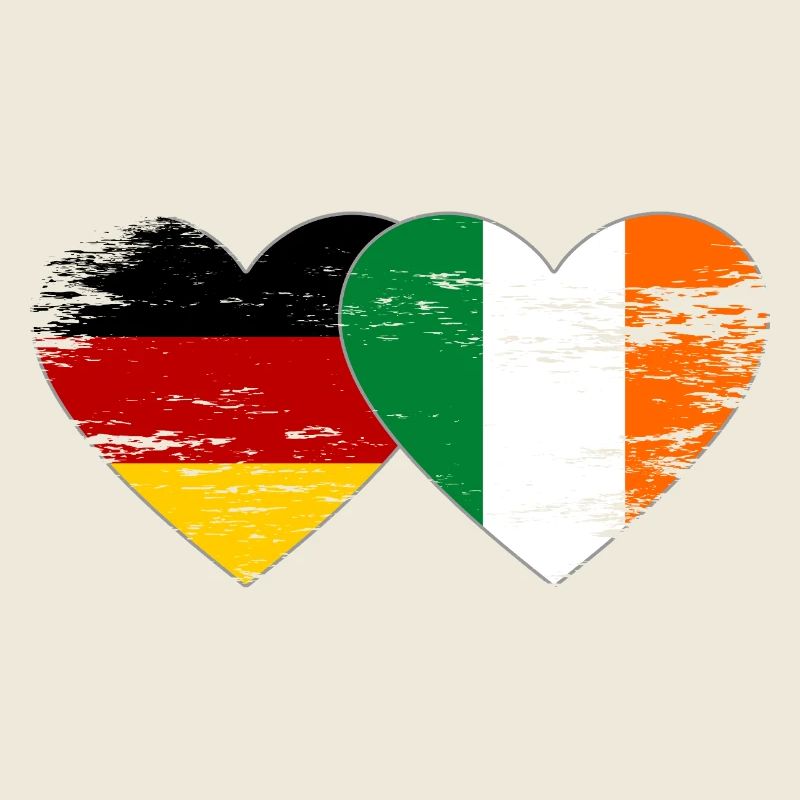Germany Ireland Flag Heart used