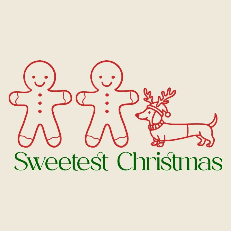 Christmas – Gingerbread & Dackel Duo (Red & Green)