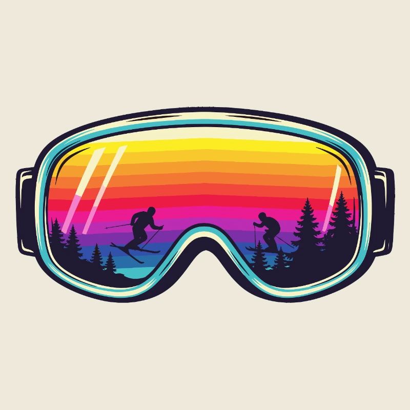 Ski Goggles Sunset Forest