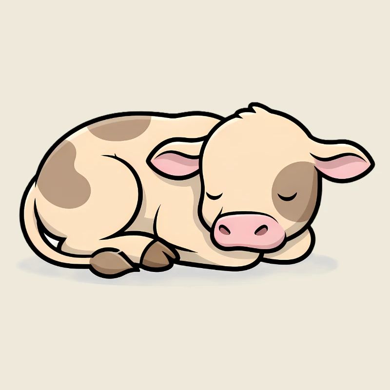 Veau endormi Vache bébé mignon