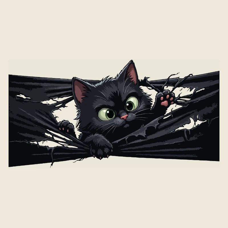 Chat noir à l’ombre