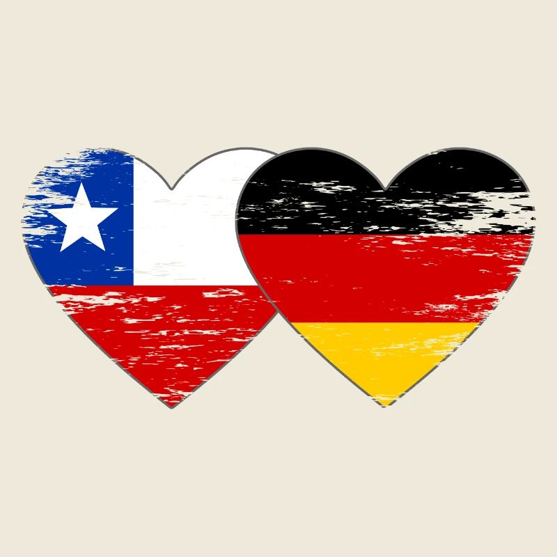 Chile Germany Flag Heart