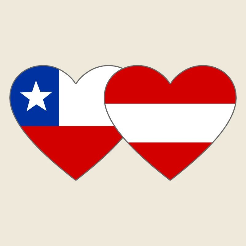 Chile Austria Flags Heart