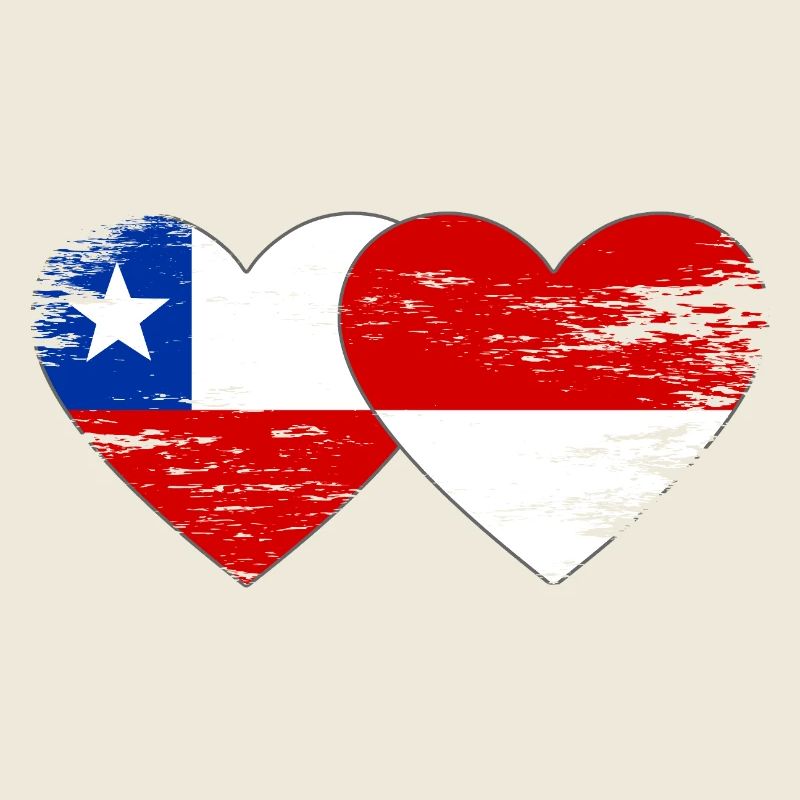 Chile Poland flag heart used