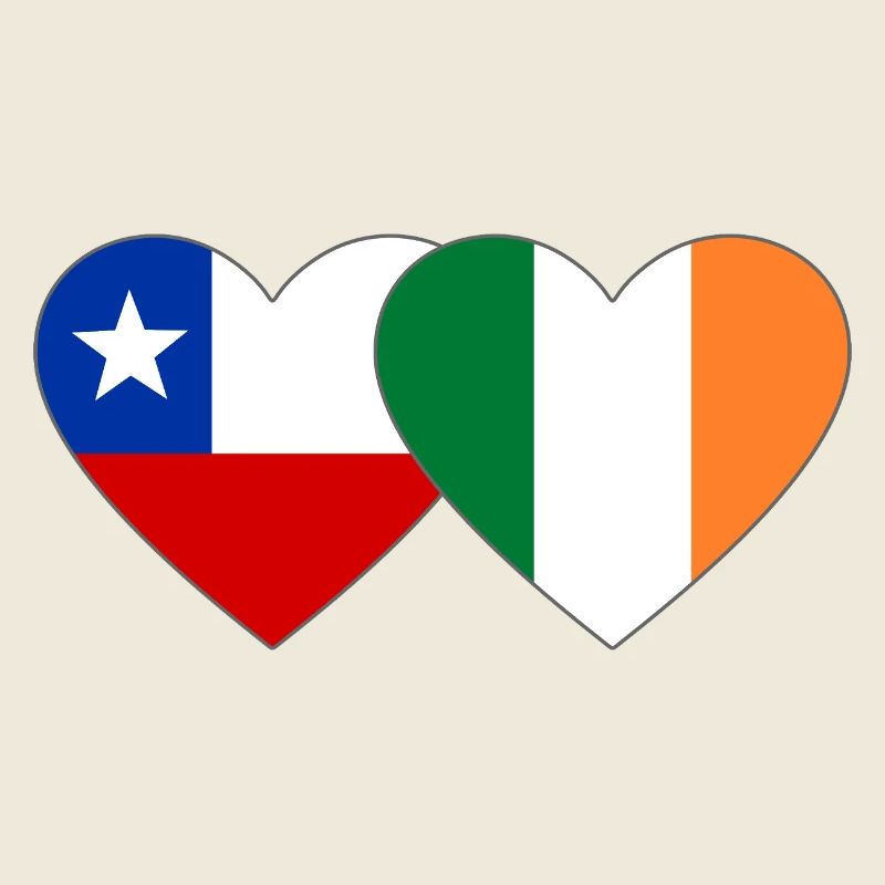 Chile Irland Flagge Herz 
