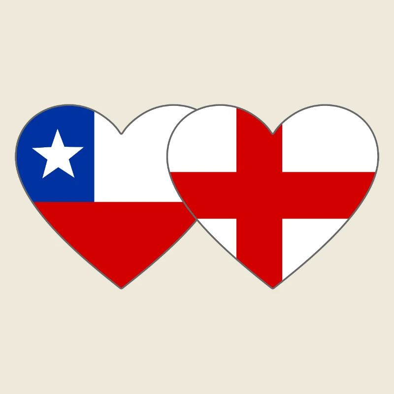 Chile England Flag Heart