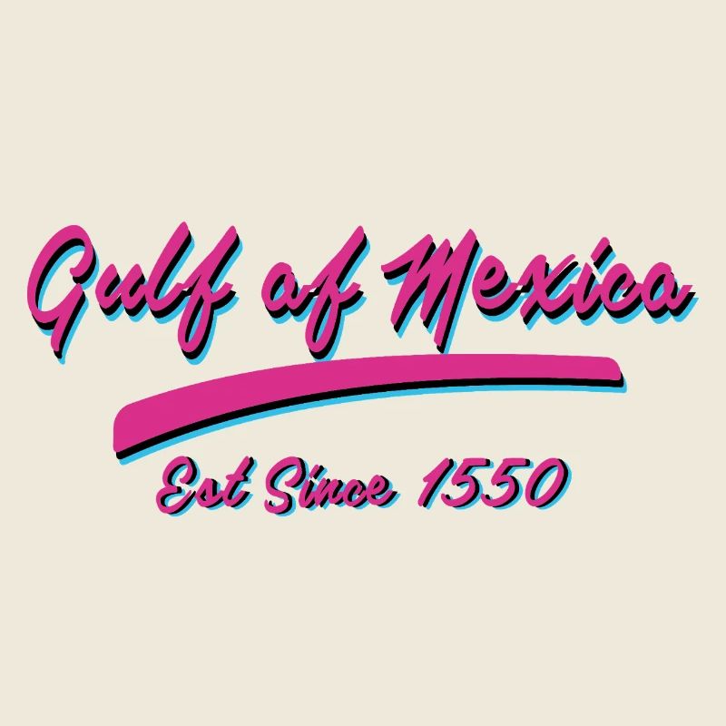 Retro-Textdesign vom Golf von Mexiko