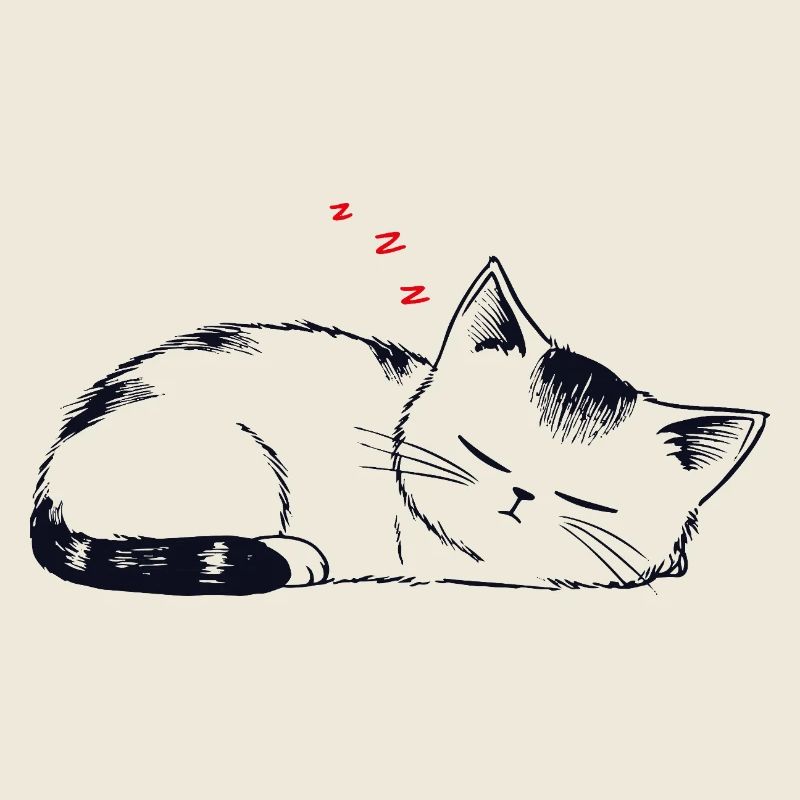 Stickige schlafende Katze