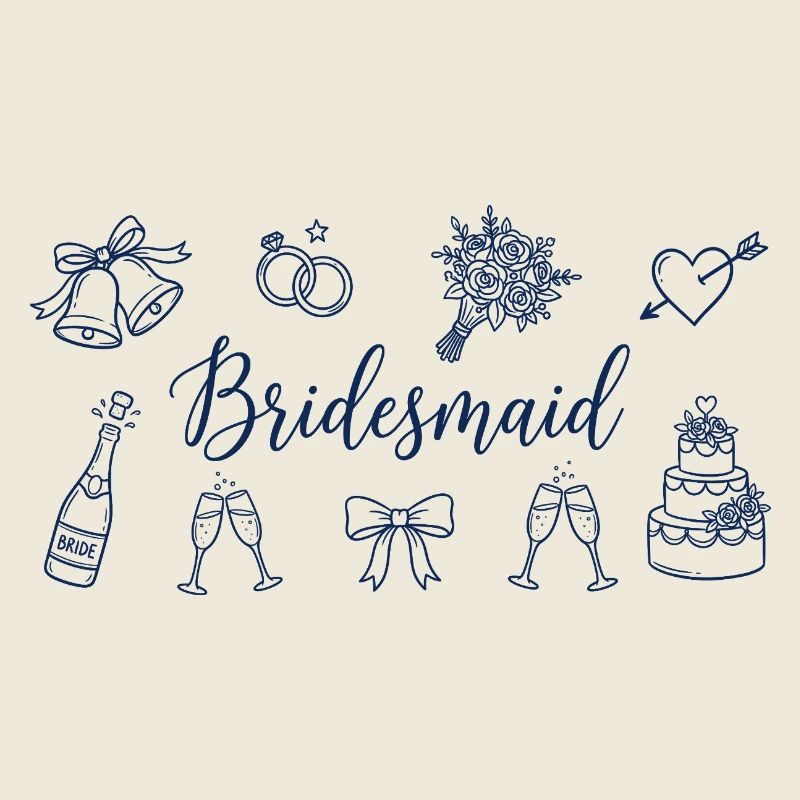 Bridesmaid Bride Squad Bow Bridal Party Wedding