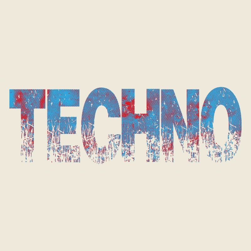 Techno Distressed Text Art