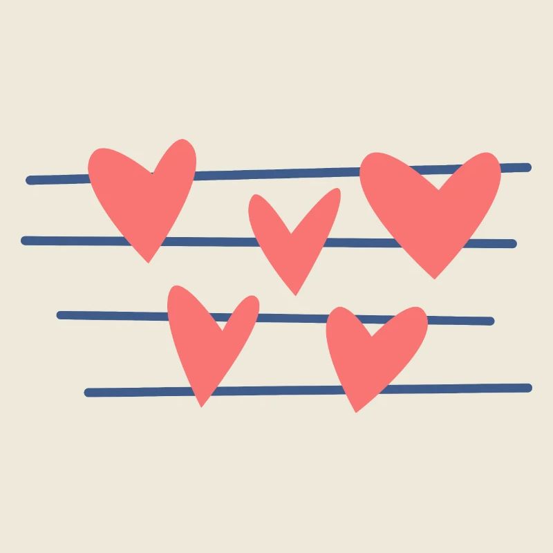 Cœurs sur les lignes – Art pop ludique