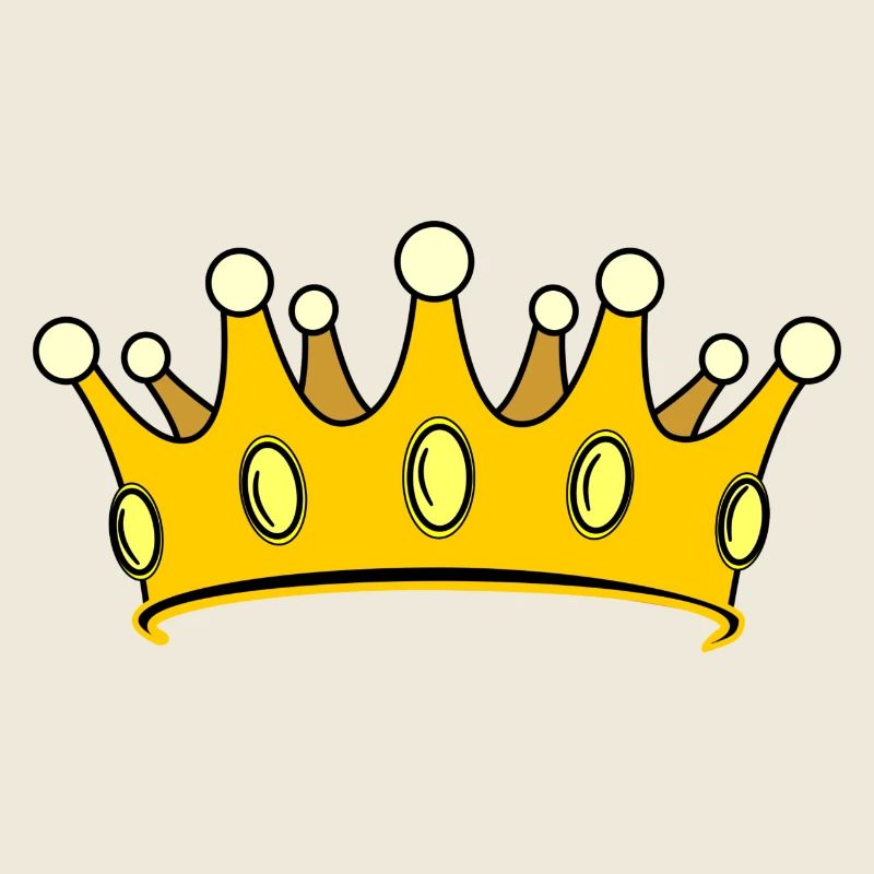 Krone golden mit Perlen.