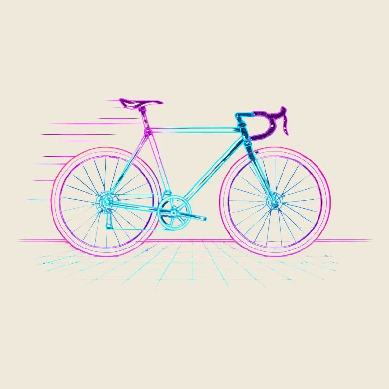 Vélo néon rétro en lignes