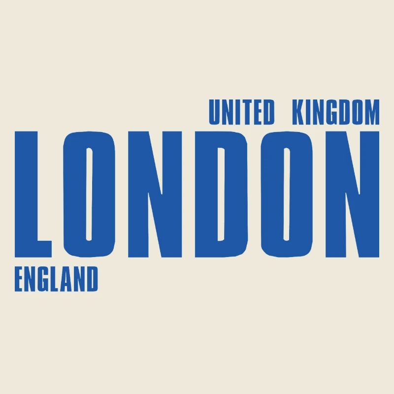 Typographie London Blue Large