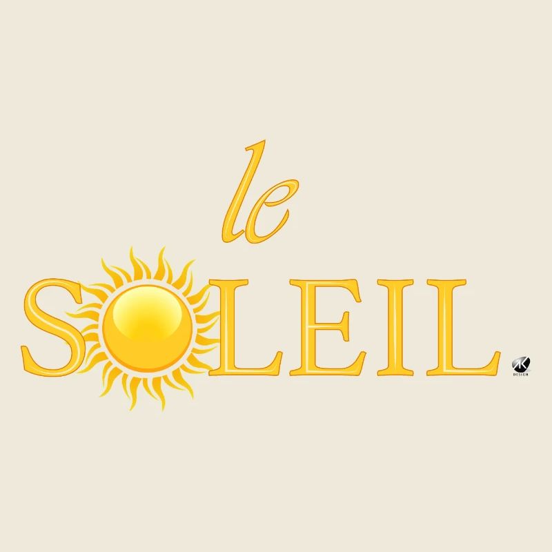 Illustration du soleil doré intégrée dans un mot