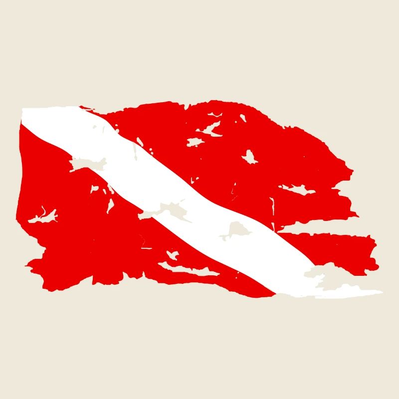 Abgenutzte Tauchflagge