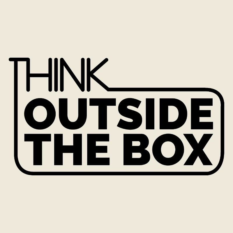 Outside the Box coole Sprüche Motivation Symbol