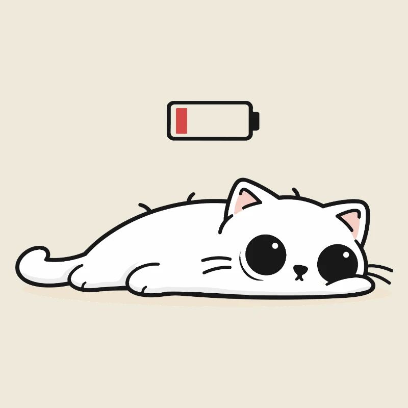 Batterie Cat Social faible – Pas de mode alimentation