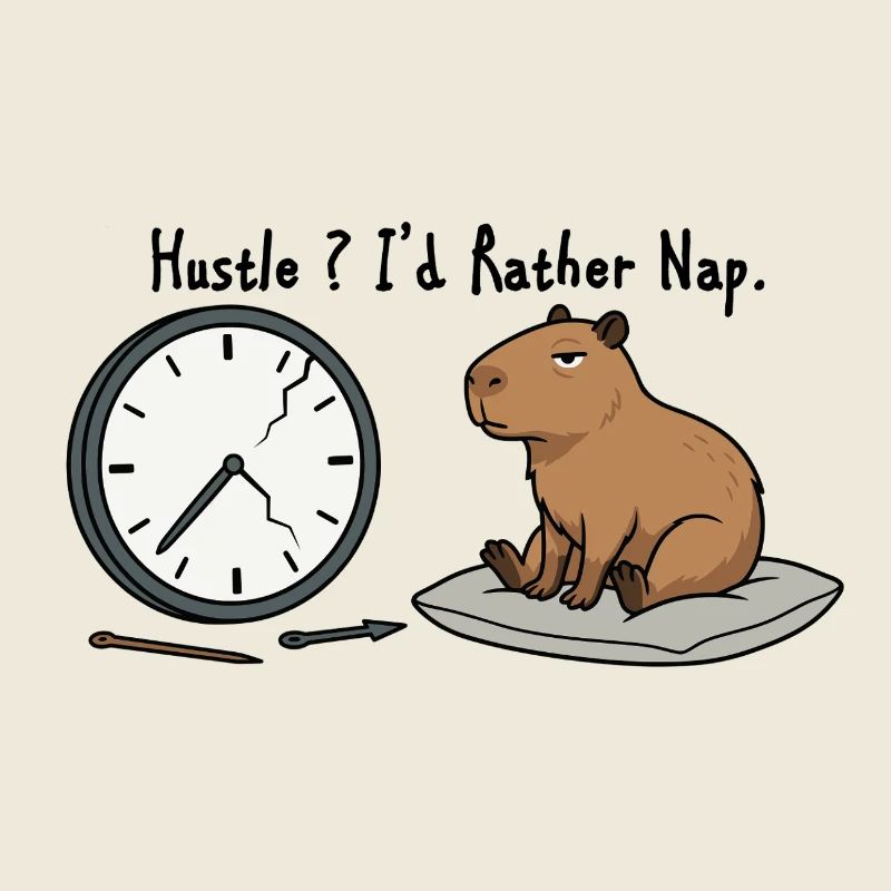 Capybara-Nickerchen-Humor Kaputte Uhr