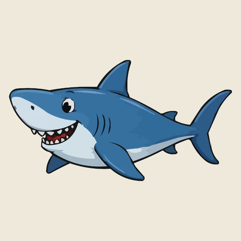 Aventure du requin de dessin animé bleu