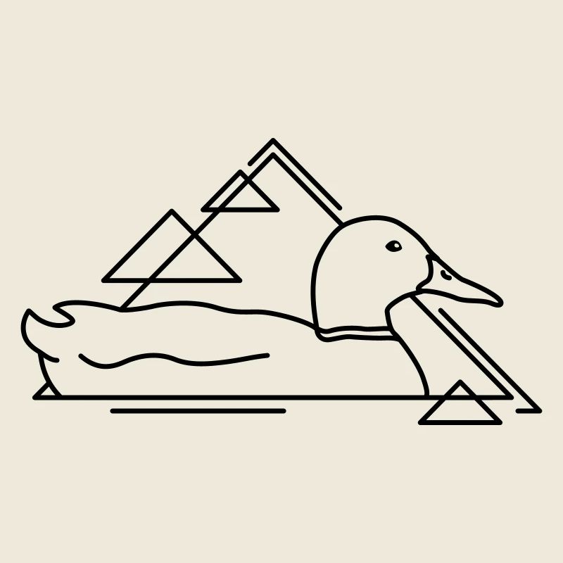 Floating duck in geometric design
