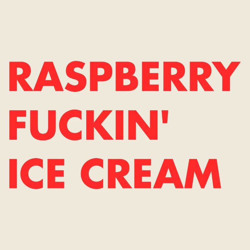 Himbeer Eis - roter Schriftzug