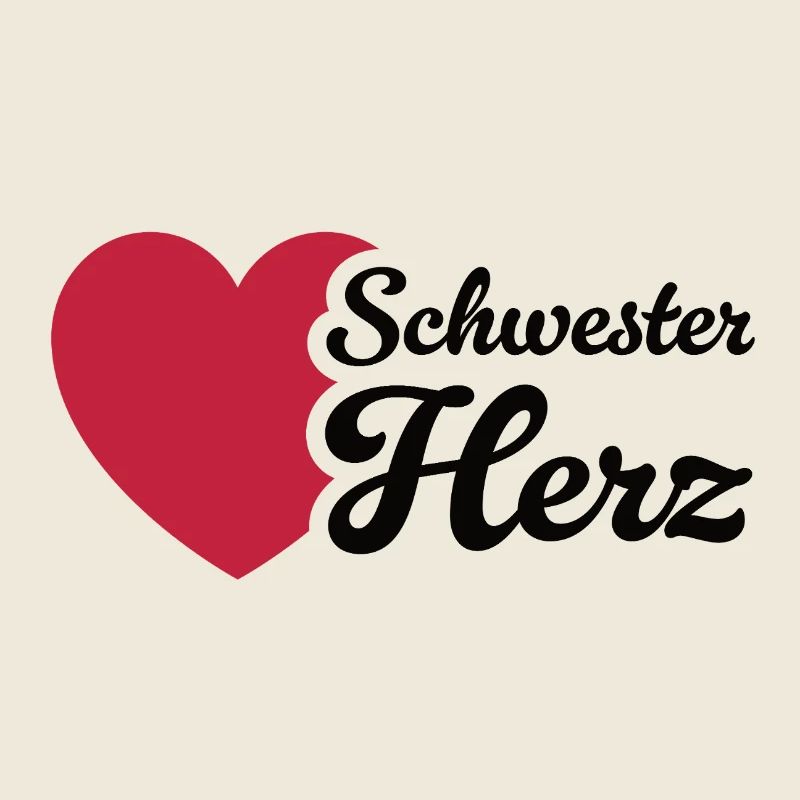 Herz Schwester Design mit Liebe