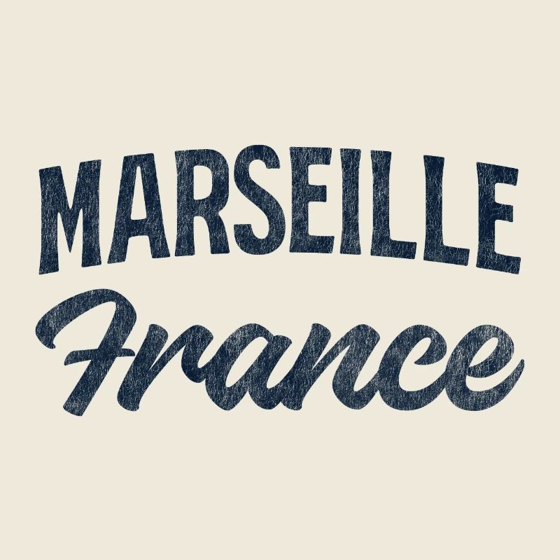 Marseille Frankreich Retro Script