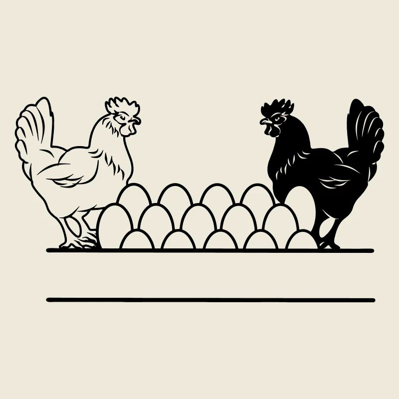 Hähnchen dunkles und helles Monogramm