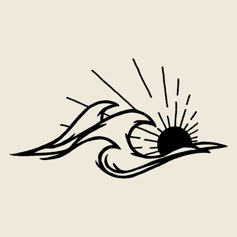 Les vagues et le soleil noir