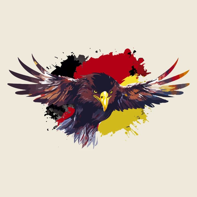 Aigle allemand avec drapeau drapeau noir rouge or