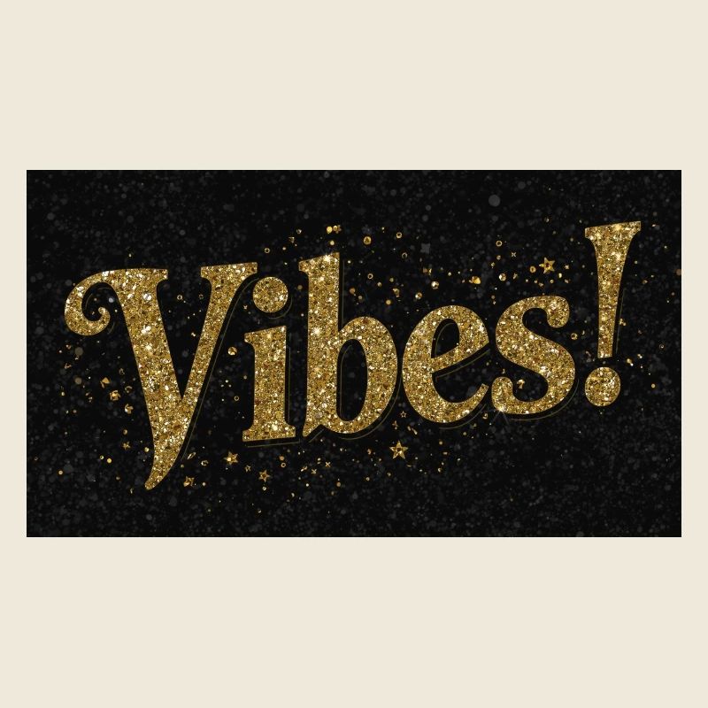 Vibes Paillettes Or sur Noir