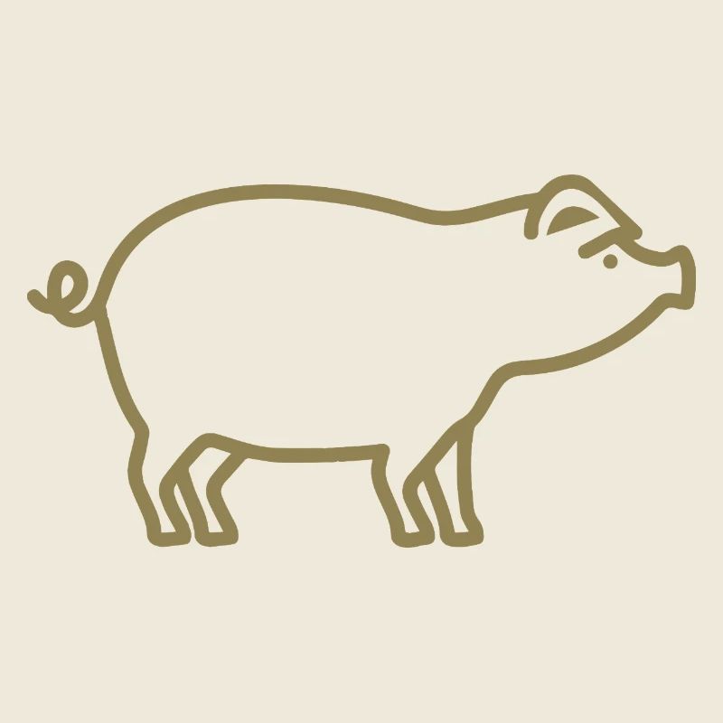 Silhouette de cochon mignonne fermier minimaliste