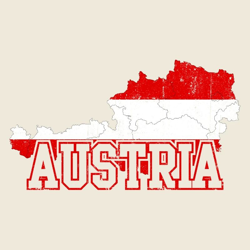Austria Flag Map Wordmark