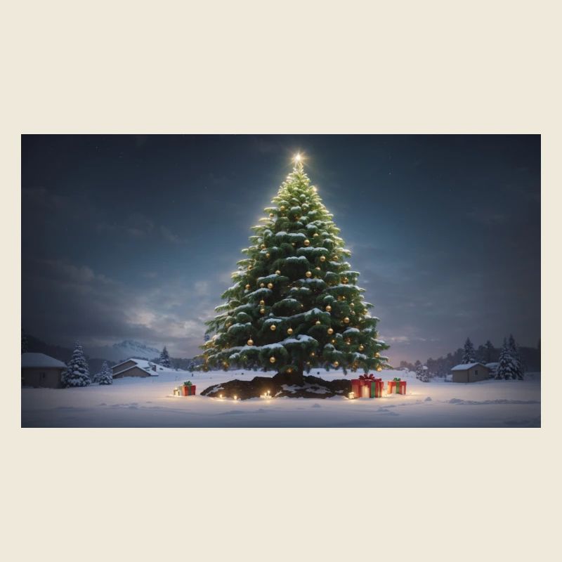 Sapin de Noël d’hiver avec cadeaux